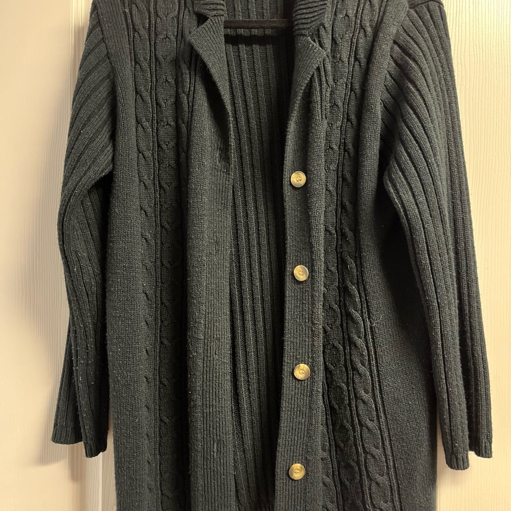 Style & Co. Dark Gray Cable Knit Cardigan
